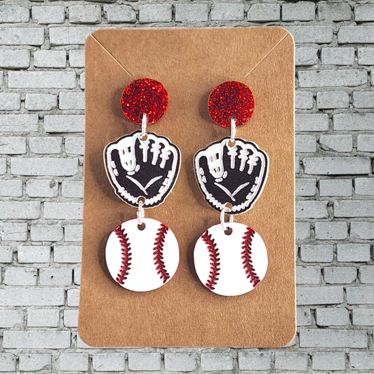 SVG- 3 tier baseball stud dangles- Digital file- Not a physical product