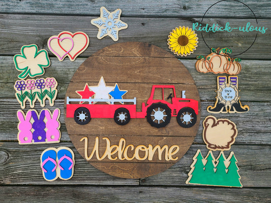 Interchangeable Tractor Seasons Sign - SVG ONLY