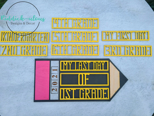 Interchangeable School Pencil Sign - SVG ONLY
