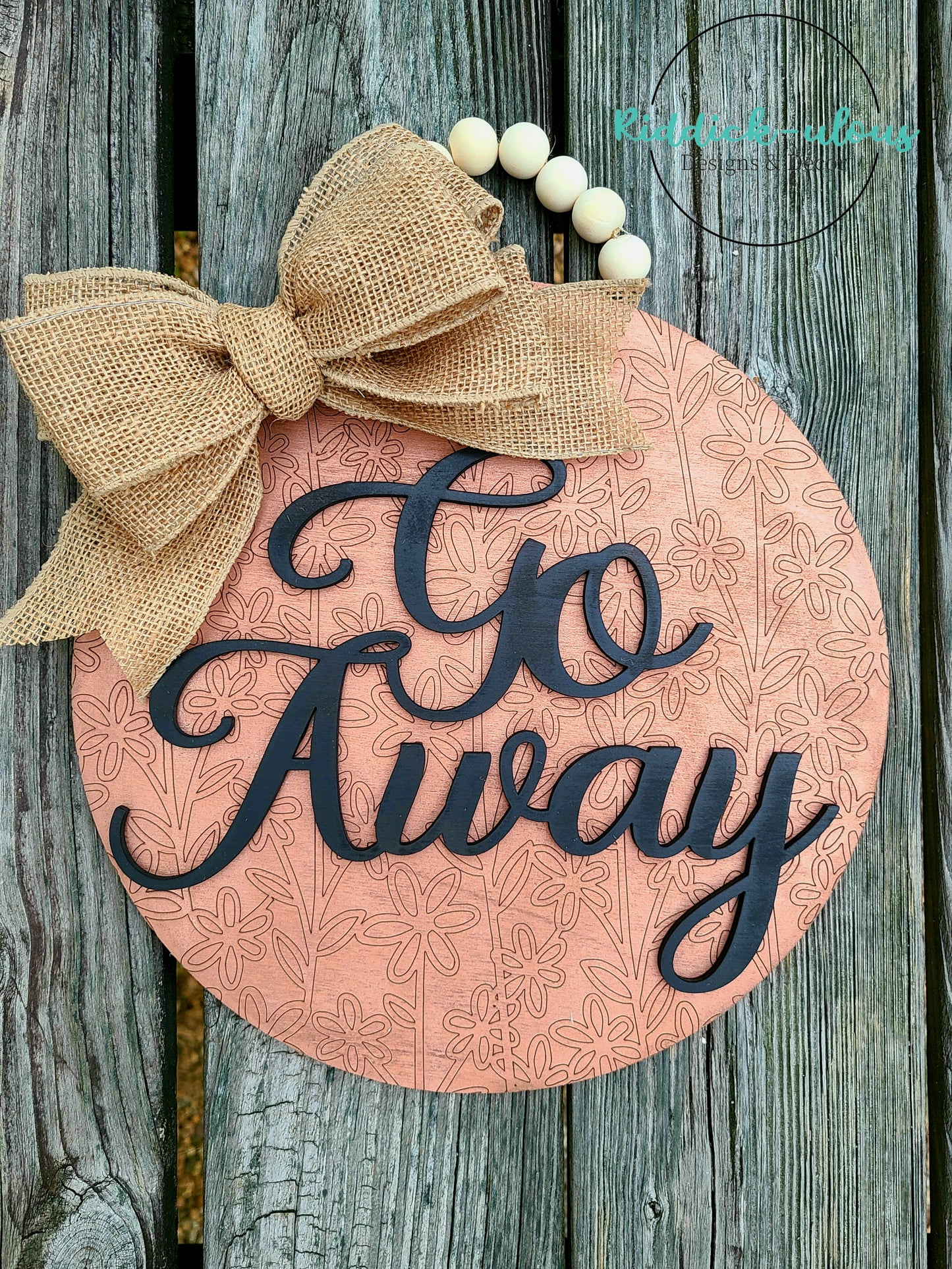 Go Away Floral Door hanger- SVG