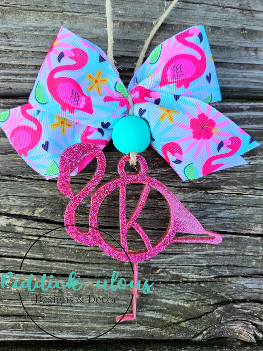 Flamingo Initial Car Charm - SVG ONLY