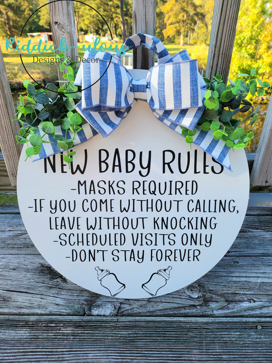 New baby rules door hanger - SVG ONLY