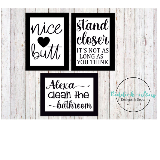 Small Bathroom Sign Bundle - SVG ONLY